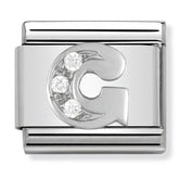 Nomination Composable Classic Link 330301/07 Letter G with CZ in 925 Silver